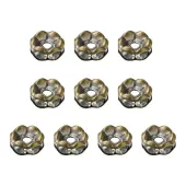 Brass Rhinestone Spacer Beads