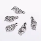 Tibetan Style Alloy Whelk/Conch Shell Pendants