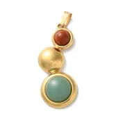 Natural Red Jasper and Natural Green Aventurine  Pendants
