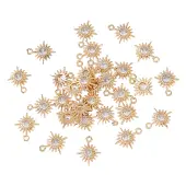 30Pcs Brass Micro Pave Cubic Zirconia Charms