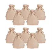 20 Pcs Burlap Bags with Drawstring Gift Bags Jewelry Pouch for Wedding Party