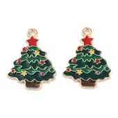 Christmas Theme Barrel Plating Alloy Enamel Pendants
