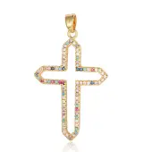 Brass Micro Pave Colorful Cubic Zirconia Pendants