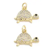 Brass Pave Clear Cubic Zirconia Pendants