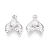 Brass Micro Pave Cubic Zirconia Pendants