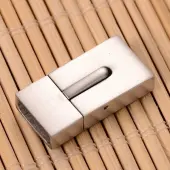 Tarnish Resistant Matte 304 Stainless Steel Rectangle Magnetic Clasps