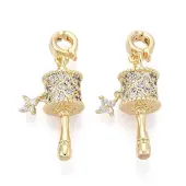 Brass Micro Pave Cubic Zirconia Pendants