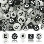 200Pcs Opaque Black Acrylic Beads