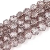 Transparent Crackle Glass Beads Strands