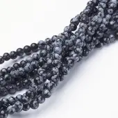 Natural Snowflake Obsidian Beads Strands