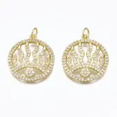 Brass Micro Pave Clear Cubic Zirconia Pendants