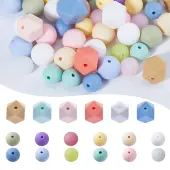 SUNNYCLUE 132Pcs 18 Styles Silicone Focal Beads