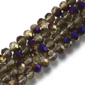 Electroplate Transparent Glass Beads Strands