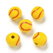 Printed Wood European Beads