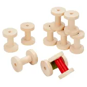 Olycraft 10Pcs Wooden Bobbins