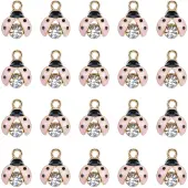 50Pcs Alloy Rhinestones Enamel Pendants
