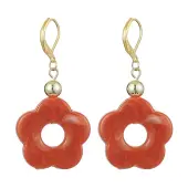 Acrylic Flower Dangle Leverback Earrings
