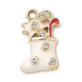 Christmas Themes Alloy Rhinestone Pendants