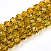 Baking Paint Transparent Glass Beads Strands