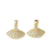 Brass Micro Pave Cubic Zirconia Pendants