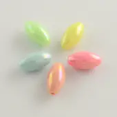 AB Color Plated Rice Acrylic Beads