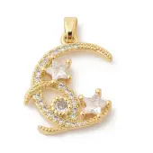 Brass Micro Pave Cubic Zirconia Pendants