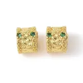Brass Micro Pave Cubic Zirconia European Beads