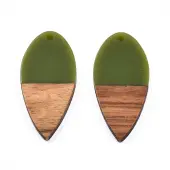 Opaque Resin & Walnut Wood Pendants