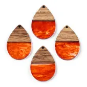 Transparent Resin & Walnut Wood Pendants