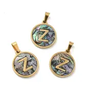 PVD Vacuum Plating 304 Stainless Steel with Paua Shell Pendants