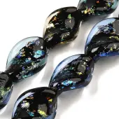 Handmade Dichroic Foil Glass Beads Strands