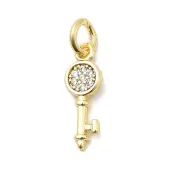 Brass Micro Pave Cubic Zirconia Charms