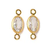 Brass Pave Clear Cubic Zirconia Connector Charms