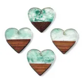 Transparent Resin & Walnut Wood Pendants