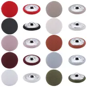 60Pcs 10 Styles 1-Hole Cloth Buttons