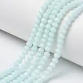 Opaque Solid Color Glass Beads Strands