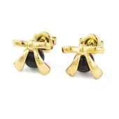 Ion Plating(IP) 304 Stainless Steel Enamel Stud Earrings for Women