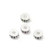 Brass Micro Pave Cubic Zirconia Beads