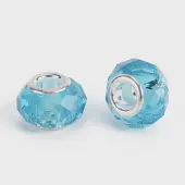 Faceted Glass European Beads