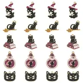 30Pcs 5 Styles Alloy Enamel Pendants