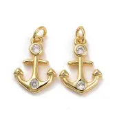Brass Micro Pave Cubic Zirconia Pendants