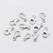 Anti-Tarnish Rhodium Plated 925 Sterling Silver Lobster Claw Clasps
