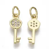 Brass Micro Pave Cubic Zirconia Charms