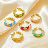 Brass Open Cuff Rings for Women