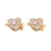 Brass Micro Pave Cubic Zirconia Box Clasps