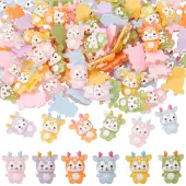 100Pcs Christmas Reindeer Transparent Resin Cabochons