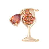 Brass Cubic Zirconia with Glass Pendants