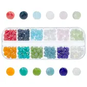 240Pcs 12 Style Glass Beads Strands