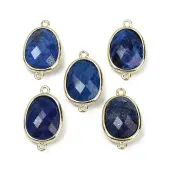 Dyed Natural Lapis Lazuli Faceted Connector Charms