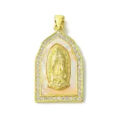Real 18K Gold Plated Brass Micro Pave Clear Cubic Zirconia Pendants